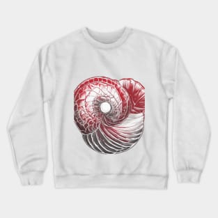 Mesmerizing Red Nautilus Shell Illustration No. 759 Crewneck Sweatshirt